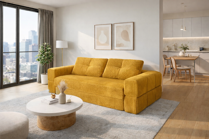 Canapé lit modulable en velours côtelé — Bubella